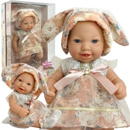 WOOPIE ROYAL Lalka Bobas Vintage 24 cm w Sukience i Czapeczce Króliczka