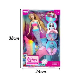 WOOPIE Lalka Syrenka Gina Magiczna Tęczowa z Akcesoriami