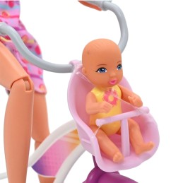 WOOPIE ROYAL Lalka Lily Rowerzystka Bobas w Foteliku Rower
