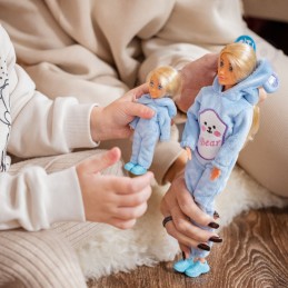 WOOPIE ROYAL Lalki Kombinezony Niebieskie Misie Zestaw 2szt.