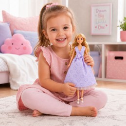 WOOPIE ROYAL Lalka Lily Długie Blond Włosy 30 cm Lawendowa Suknia Akcesoria