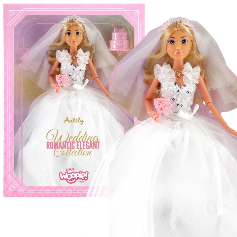 WOOPIE ROYAL Lalka Lily 30 cm Panna Młoda Suknia Ślubna Akcesoria