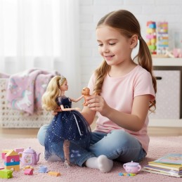 WOOPIE ROYAL Lalka Emi w Koronie i Czarnej Sukni Piesek