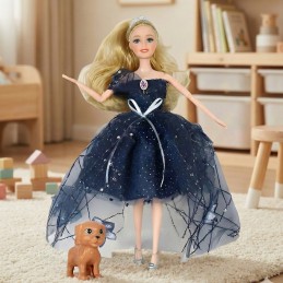 WOOPIE ROYAL Lalka Emi w Koronie i Czarnej Sukni Piesek
