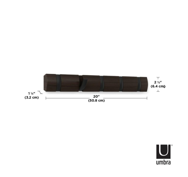 UMBRA wieszak na ubrania FLIP 5  - czarny orzech