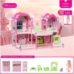 WOOPIE Domek Dla Lalek Willa Ogrodowa 156el.