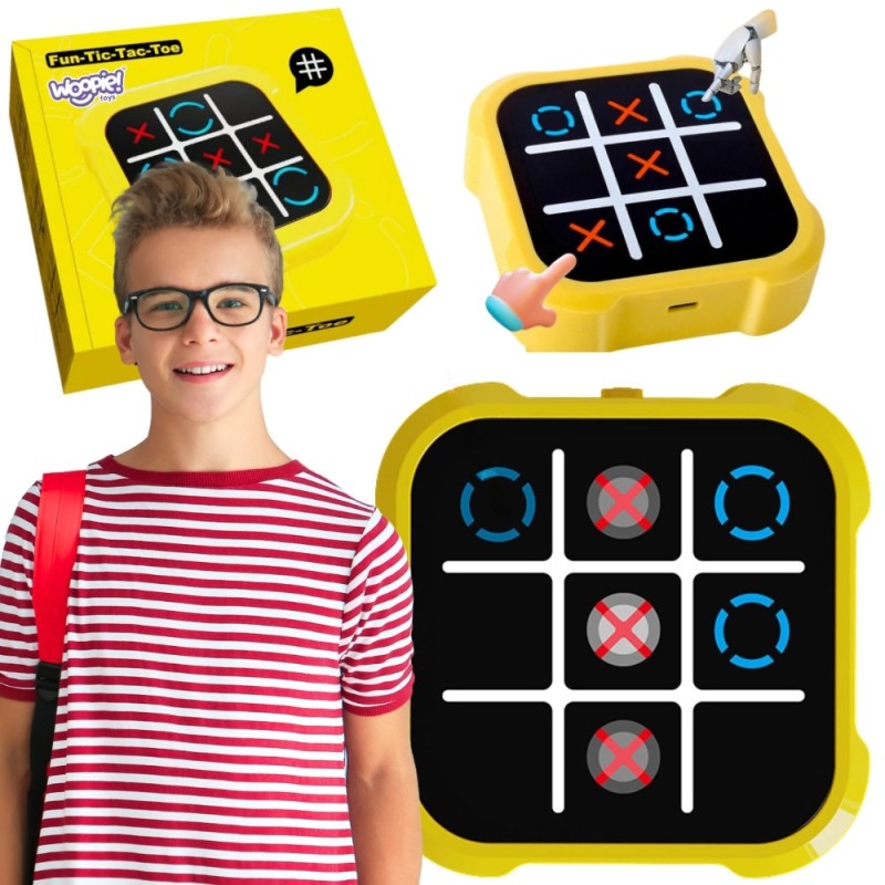 WOOPIE Gra Elektroniczna Kółko i Krzyżyk Logiczna Edukacyjna 4 Tryby Gry