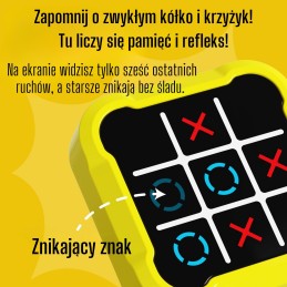 WOOPIE Gra Elektroniczna Kółko i Krzyżyk Logiczna Edukacyjna 4 Tryby Gry