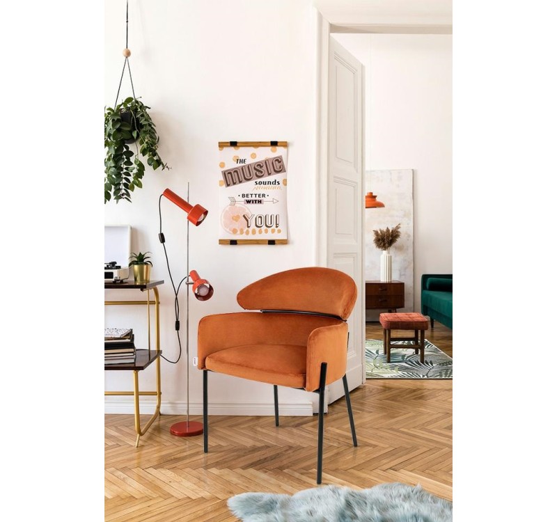 KARE krzesło ALEXIA Velvet pomarańczowe