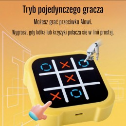 WOOPIE Gra Elektroniczna Kółko i Krzyżyk Logiczna Edukacyjna 4 Tryby Gry