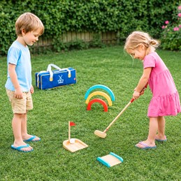 TOOKY TOY  Drewniany Zestaw do Gry w Golfa dla 2 Osób 13 el.