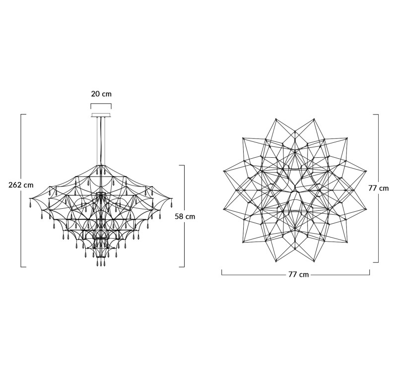 MOOSEE lampa wisząca CONSTELATION 77      GOLD - LED, stal szczotkowana