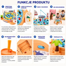 WOOPIE Interaktywny Stolik Gra Łowienia Rybek Na Magnes  Piracki