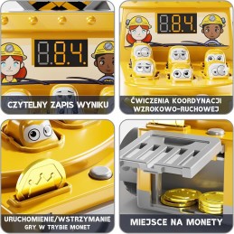 WOOPIE Gra Zręcznościowa Uderz Młotkiem Wbijak Plac Budowy z Akcesoriami