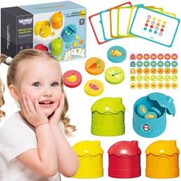 WOOPIE Tęczowe Pojemniki Nauka Liczenia Sorter Kolorów Zabawka Edukacyjna