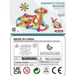 WOOPIE Magnetyczne Klocki Konstrukcyjne Edukacyjne 76 el.