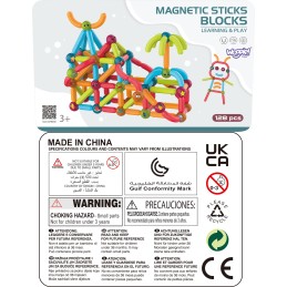 WOOPIE Magnetyczne Klocki Konstrukcyjne Edukacyjne 128 el.