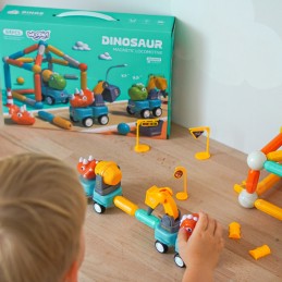 WOOPIE Klocki Magnetyczne Dinozaury Konstrukcyjne 84 el.
