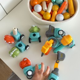 WOOPIE Klocki Magnetyczne Dinozaury Konstrukcyjne 84 el.