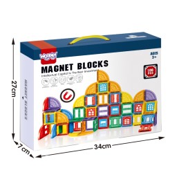 WOOPIE Klocki Magnetyczne Konstrukcyjne 3D Zestaw Edukacyjny Zamek 100el.