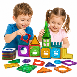 WOOPIE Klocki Magnetyczne Konstrukcyjne 3D Zestaw Edukacyjny Zamek 30el.