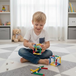 WOOPIE Klocki Magnetyczne Konstrukcyjne 3D 128 el. XXL
