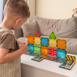 Woopie Zestaw Klocków Magnetycznych z Pojazdami Budowlanymi