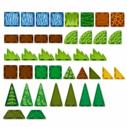 WOOPIE Klocki Magnetyczne Konstrukcyjne 3D Zestaw Edukacyjny Rzadkie Zwierzęta 45el.