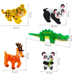 WOOPIE Klocki Magnetyczne Konstrukcyjne 3D Zestaw Edukacyjny Rzadkie Zwierzęta 45el.