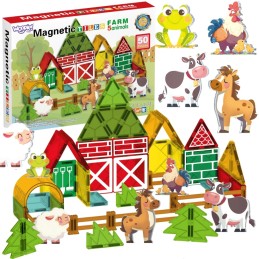 WOOPIE Magnetyczne Klocki Konstrukcyjne 7,5 cm Farma 50 el.