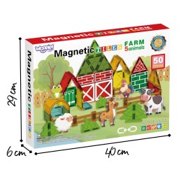 WOOPIE Magnetyczne Klocki Konstrukcyjne 7,5 cm Farma 50 el.