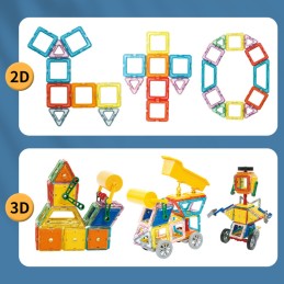 WOOPIE Klocki Magnetyczne Kolorowe 3D Pojazdy Zestaw STEAM 80el.