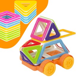 WOOPIE Klocki Magnetyczne Pojazd Mini Budowle STEAM 22el.