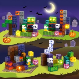 WOOPIE Klocki Magnetyczne Świecące Halloween 63 el.