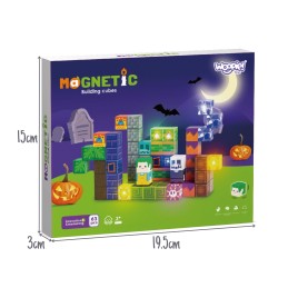 WOOPIE Klocki Magnetyczne Świecące Halloween 63 el.