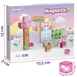Woopie Klocki Magnetyczne Kostki 48 el Montessori Edukacyjna Układanka 3D