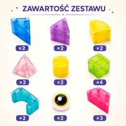 WOOPIE Klocki Magnetyczne 21el M Block Kreatywne Edukacyjne Prezent 3D