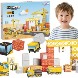 WOOPIE Magnetyczne Kostki Konstrukcyjne Plac Budowy 49 el.