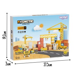 WOOPIE Magnetyczne Kostki Konstrukcyjne Plac Budowy 49 el.