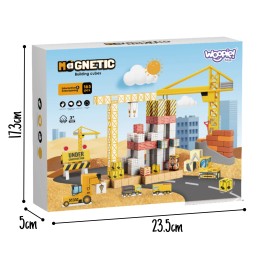 WOOPIE Klocki Magnetyczne 165el Kostki Budowa Dźwig Koparka Prezent 3D