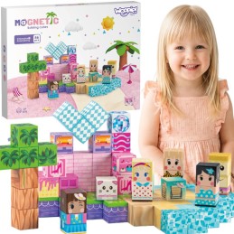 WOOPIE Klocki Magnetyczne Sześciany Magnesy 86el 3D Edukacyjne Układanka Zestaw Montessori dla Dzieci 3+