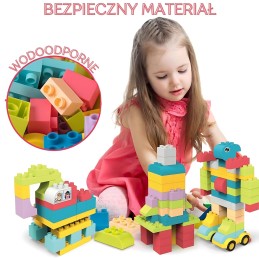 WOOPIE Duże Klocki Konstrukcyjne Edukacyjne dla Dzieci 86 el. - Wyparzanie w 120 stopniach