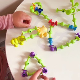 WOOPIE Klocki Przyssawki Zwariowane Zwierzaki 3D – Edukacyjny Zestaw Konstrukcyjny