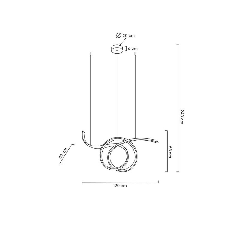 MOOSEE lampa wisząca WAVE 120 złota