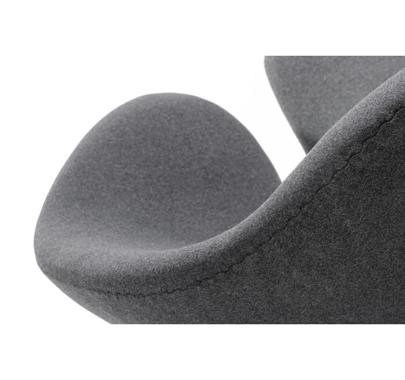 Fotel SWAN WOOL PREMIUM szary - wełna, podstawa stal