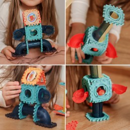 WOOPIE Klocki Konstrukcyjne 3D Zestaw Edukacyjny Tor Kulkowy 128el.