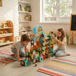 WOOPIE Klocki Konstrukcyjne 3D Zestaw Edukacyjny Tor Kulkowy 228el.