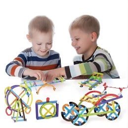 WOOPIE Klocki Konstrukcyjne Matematyczne 3D Edukacyjne 155 el.