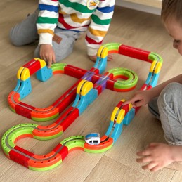 WOOPIE Magiczna Kolejka Kostkowa Klocki Konstrukcyjne Tor Antygrawitacyjny Magnetyczny 68el.
