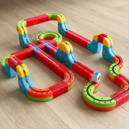 WOOPIE Magiczna Kolejka Kostkowa Klocki Konstrukcyjne Tor Antygrawitacyjny Magnetyczny 68el.
